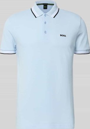 HUGO BOSS Regular Fit Poloshirt aus reiner Baumwolle Modell PADDY in Hellblau, Gr&ouml;&szlig;e XXXL