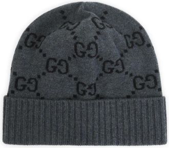 Gucci Accessoires, Heren, Zwart, M, Kasjmier, GG Cashmere Hat
