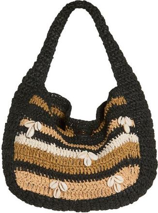 Free People Belize Shell Raffia Shoulder Bag in Tan/black at Nordstrom
