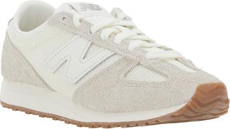 New Balance Unisex White Low Top Sneakers With Logo Patch Suede Trainers