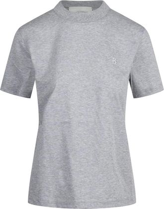 Ballantyne T-shirt met Monogram Borduurwerk - Dames - Tops - Grijs - Maat: XL Katoen