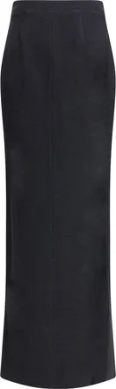 Alessandra Rich Womens Tweed Long Skirt Black Fleece Wool; Polyamide