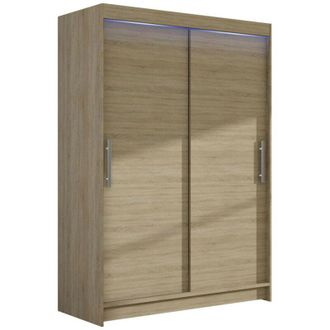 Mirjan24 Mobilier1 - Armario Closico 117, Roble Sonoma, 200x120x58cm, Puertas De Armario: Correderas, N&uacute;mero De Estantes: 0, Led