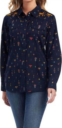 Ariat Dakota Snap Shirt In Navy Multi Print