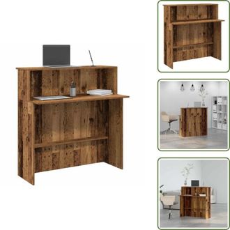 vidaXL Design reception - vidaXL Banco Reception Legno Antico 100x50x103,5 cm Legno Multistrato - Bancone in legno