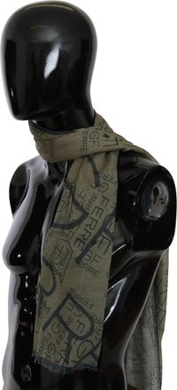 Gianfranco Ferre Vrouwen Groen Wol Viscose Foulard Gedessineerde Merk Sjaal