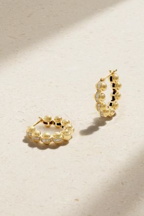 L'atelier Nawbar Orecchini A Cerchio In Oro 18 Carati Con Diamanti The Atom