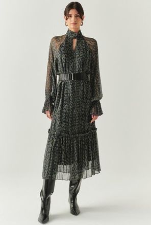 Exquise Zora Chiffon Midi Dress in Black at Nordstrom, Size Xx-Large