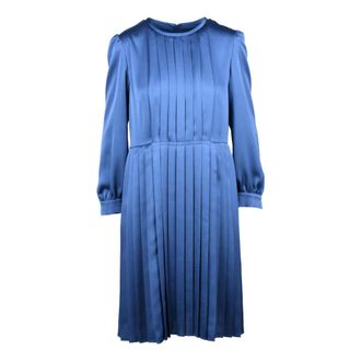 Max Mara Short Dresses, female, Blue, Size: S Schermo Pleated Dress