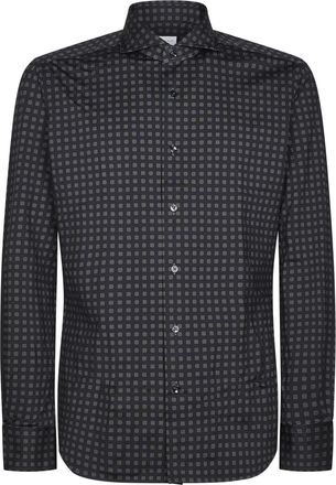 Xacus Tailored Casual Shirt with Subtle Geometric Pattern