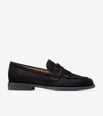 Cole Haan Womens Stassi Kiltie Loafers - Black Size 10.5