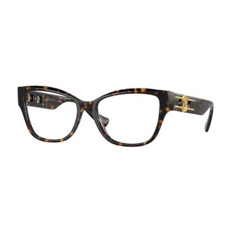 Versace Eyeglasses Rectangle Full Rim, Havana Frame And Clear Demo Lenses Lens Ve3347108