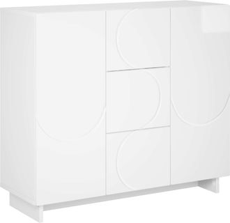 vidaXL Aparador Blanco Brillante 85,5 X 31 X 75 Cm Vidaxl