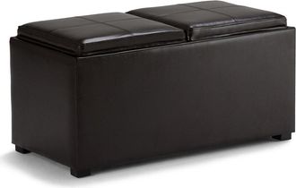 Simpli Home Avalon 35In Contemporary Rectangle 5Pc Storage Ottoman