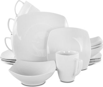 Gibson Zen Buffetware 16 piece Square Dinnerware Set