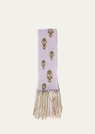Alexander McQueen Skull Knit Cotton Tricot Scarf