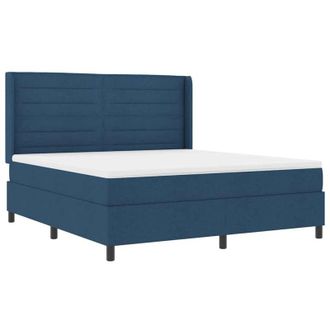 vidaXL Box Spring Bed with Mattress Blue 180 x 200 cm Fabric vidaXL