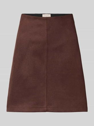 Freequent Minirock in Leder-Optik Modell Lexi in Dunkelbraun, Gr&ouml;&szlig;e L