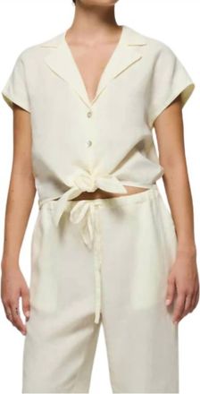 Nation Ltd Noemi Tie V-Neck Blouse In Porcelain