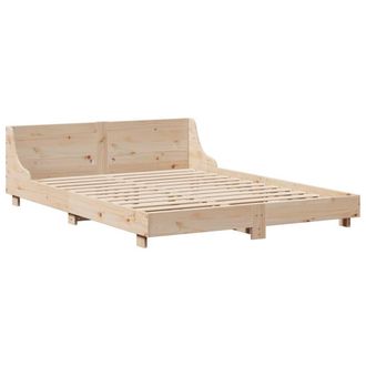 Berkfield Home Modern Bed Frame without Mattress 120x190 cm Small Double Solid W in Natural