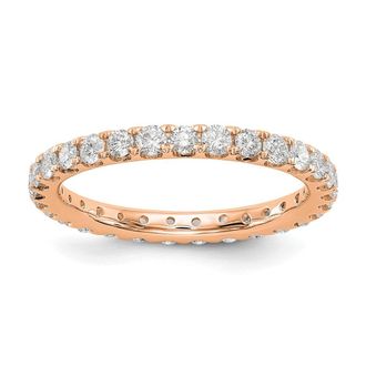 Diamond2Deal 14k Rose Gold Lab Grown Diamond Eternity Wedding Band Ring 1Ct Clarity- VS Color- G-H