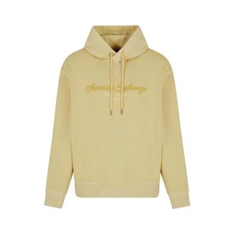 A|X Armani Exchange Hoodies, male, Yellow, Size: XS Yellow Sweatshirt with Elegant Logo
