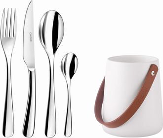 Amefa 24 cubiertos de mesa con soporte de almacenamiento port&aacute;til Acero Ino