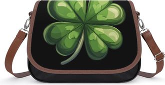 Generic St. Patricks Day Shamrock Clover Crossbody Bags for Women Shoulder Messenger Bag Purse Handbags