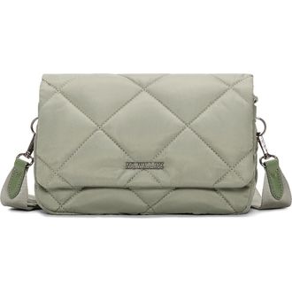 MZ Wallace Madison Quilted Nylon Flap Crossbody Bag in Agave Green at Nordstrom