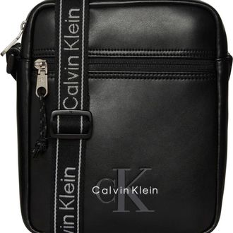 Calvin Klein Tassen, Heren, Zwart, ONE Size, Bold Logo Webbing Reporter