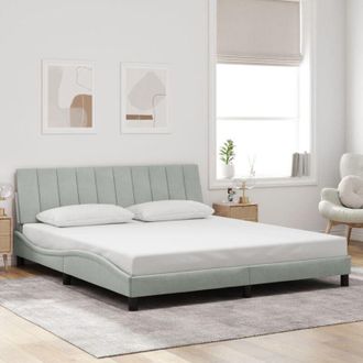 vidaXL Vidaxl - Estructura De Cama Sin Colch&oacute;n Terciopelo Gris Claro 180x200 Cm