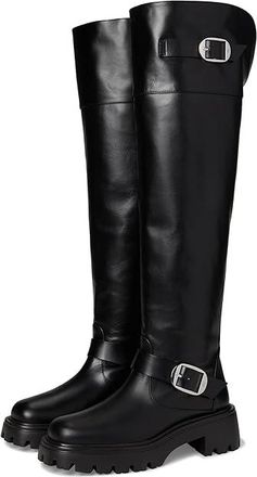 Stuart Weitzman Emerson Moto Tall Boot Womens Flat Shoes Black : 8.5 M, Leather