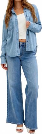 Judy Blue Denim Shirt With Western Styling In Blue