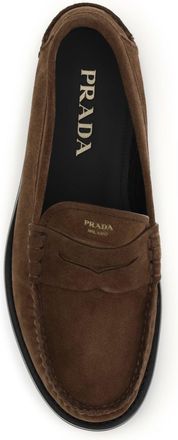 Prada Mens Loafers Suede Cacao Upper