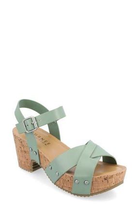 Journee Collection Platform Sandal in Green at Nordstrom Rack, Size 9