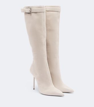 PARIS TEXAS Lidia Buckle suede knee-high boots
