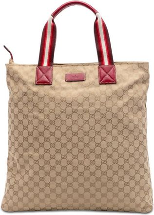 Gucci Pre-owned Gucci GG Canvas Web Vertical Tote Unisex FFXFB2AOKS4X9KT7