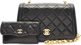 Chanel Lambskin Matelasse Shoulder Bag Black