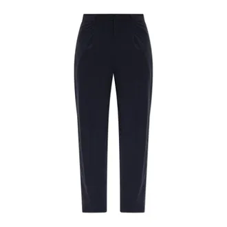 Emporio Armani Suit Trousers, male, Blue, Size: S Crisp Creased Trousers