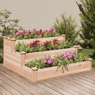 vidaXL Vidaxl - Jardinera Arriate Madera Maciza Abeto 120x120x56 Cm