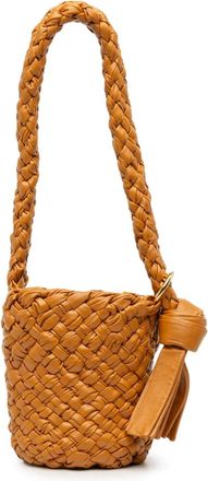 Bottega Veneta 2012-2025 kleine Intreccio Kalimero kalfsleren bucket-tas - Bruin