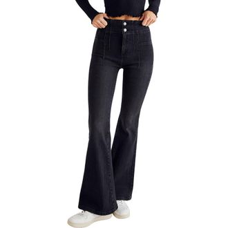 Free People We the Free Jayde Flare Jeans in Onyx at Nordstrom Rack, Size 25