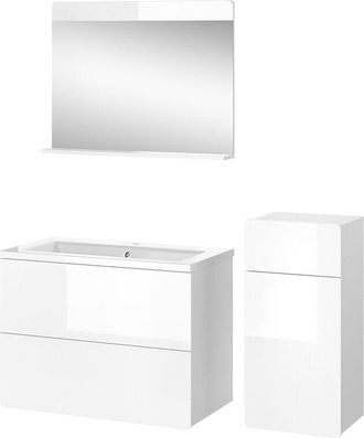 Vicco Conjunto De Muebles De Ba&ntilde;o Izan, Blanco, 4 Piezas Con Unidad Midi