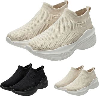 Generic Mens Slip On Walking Shoes, Mesh Breathable Orthopedic Sneakers Lightweight Casual Sport Shoes Cushioned Thick Sole Comfortable Tennis Workout Sneaker