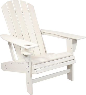 Sunnydaze Outdoor Lake Style Adirondack Chair With Cup Holder