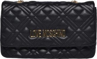 Love Moschino Black Polyurethane Quilted Shoulder Bag