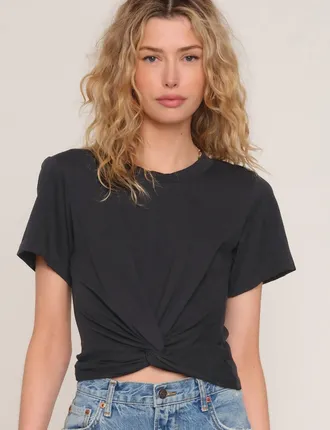Heartloom Ryder Twist Front Detail Top In Black
