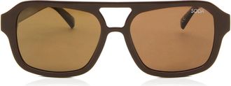 Soda Shades BIANCA Coffee Mens Sunglasses Brown Size 54