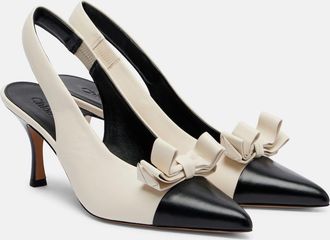 Chlo&eacute; Chlo&eacute; Alba 75 bow-detail leather slingback pumps