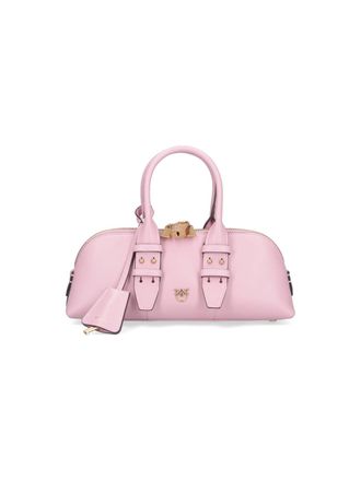 Pinko Structured Pink Handbag With Detachable Shoulder Strap